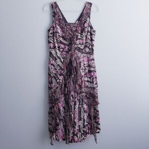 Sundance Floral Sleeveless Ruffle Mini Lined Dress